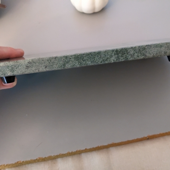 NATURAL STONE Jade Colored Oval Footed Display trivet tray Italian tile - Picture 3 of 8